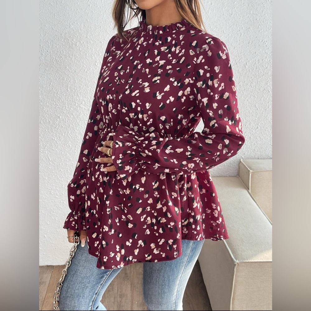 SHEIN MaternityWomen's Burgundy Top
